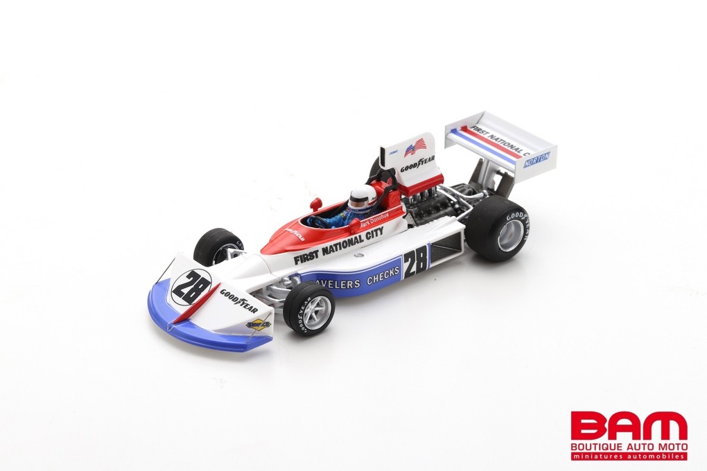 Miniature Spark 1/43 – March 751 N°28 – GP Angleterre 1975 – Mark Donohue – Résine
