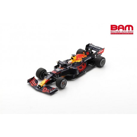 SPARK 18S595 RED BULL Racing RB16B N°33 Honda Red Bull Racing Vainqueur GP Monaco 2021 Max Verstappen avec n°1 Board