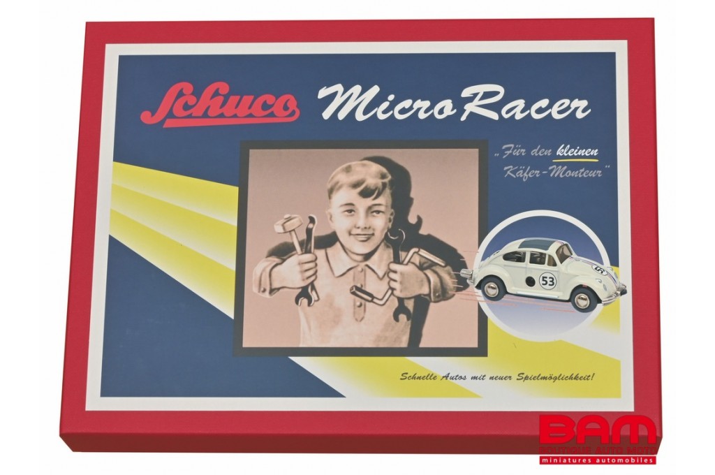 Schuco Micro Racer VW Maggiolino #53 BS - Auto In Miniatura In Metallo, Kit Da Costruzione, Colore Blu, Modello Retrò Da Collezione