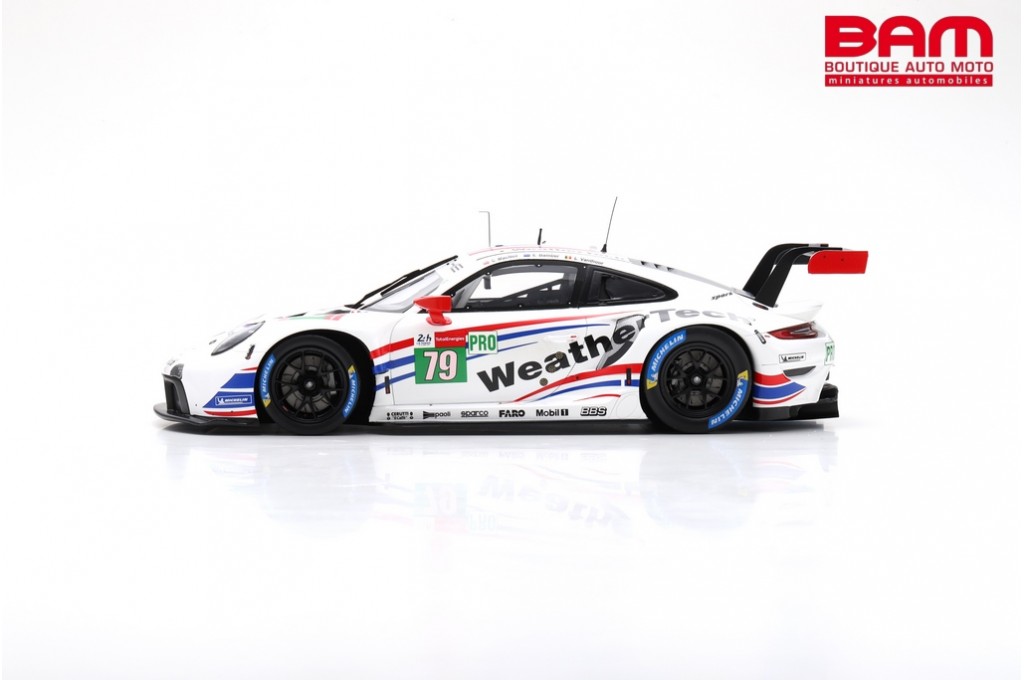 Miniature Spark Porsche 911 RSR-19 N°79 WeatherTech Le Mans 2021 échelle 1/43