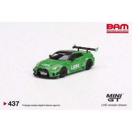 MINI GT MGT00437-L NISSAN 35GT-RR Ver.2 Apple Green LB-Silhouette WORKS GT (1/64)