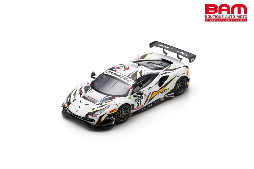 Ferrari 488 GT3 N°51 Iron Lynx - Vainqueur 24H Spa - Looksmart 1/18 (Neuf)