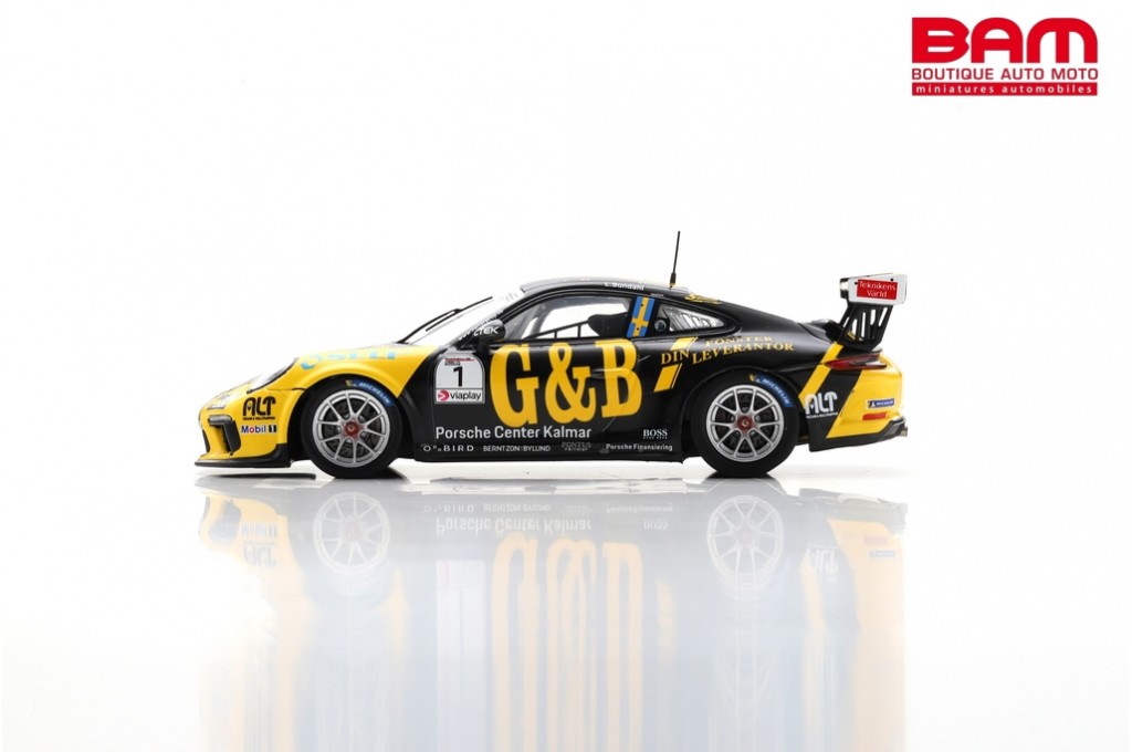 Miniature Spark 1/43 Porsche 911 GT3 Cup N°1 Carrera Cup Scandinavie (Neuf, Prévente)