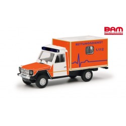SCHUCO 452674300 MERCEDES BENZ G-Modell " Rettungsdienst " (ambulance) Fourgon (1/87)