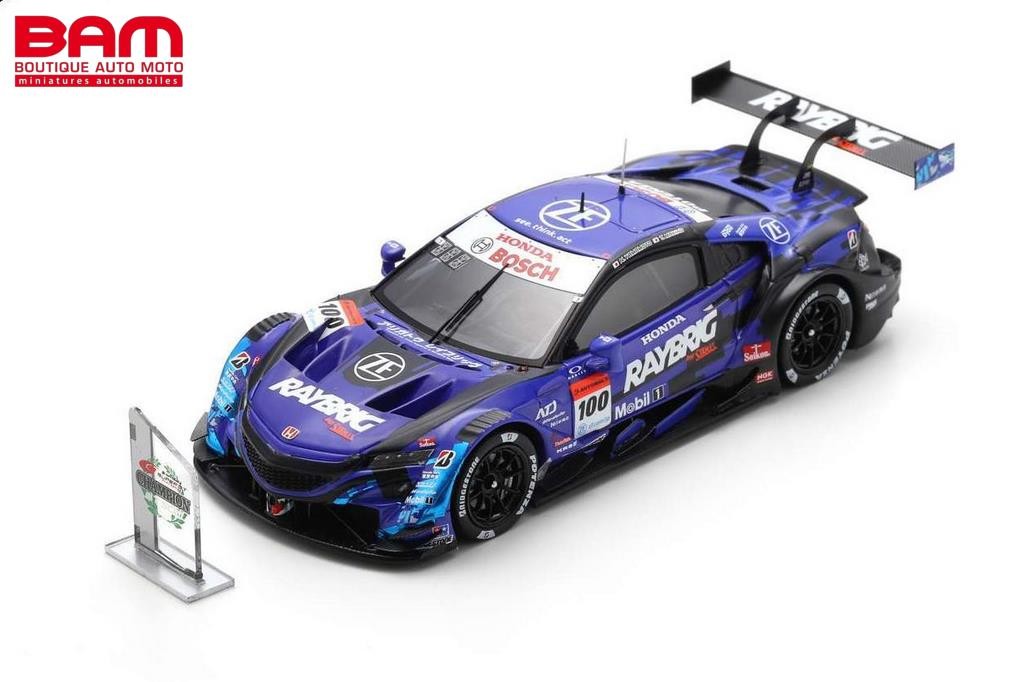 SPARK 43SGT2020 HONDA NSX-GT N°100 RAYBRIG TEAM KUNIMITSU GT500 SUPER GT  2020 avec CHAMPION BOARD (1/43) - Boutique Auto Moto / SPARK