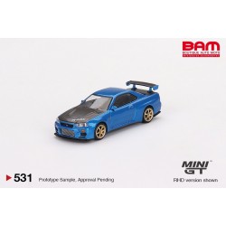 MINI GT MGT00531-R NISSAN Skyline GT-R (R34) Top Secret Bayside Blue (1/64)