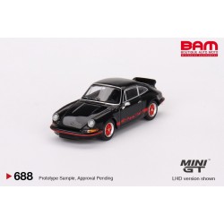 MINI GT MGT00688-L PORSCHE 911 Carrera RS 2.7 Black with Red Livery 1/64