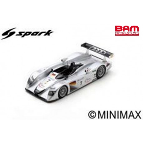 SPARK 18S839 AUDI R8 N°7 3ème 24H Le Mans 2000 M. Alboreto - R. Capello - C. Abt (1/18)