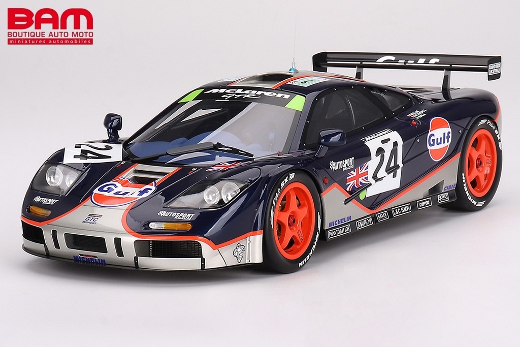 TRUESCALE TSM120014 MCLAREN F1 GTR N°24 Gulf Racing 4ème 24H Le Mans 1995  M. Blundell - R. Bellm - M. Sala (1/12) - Boutique Auto Moto / SPARK