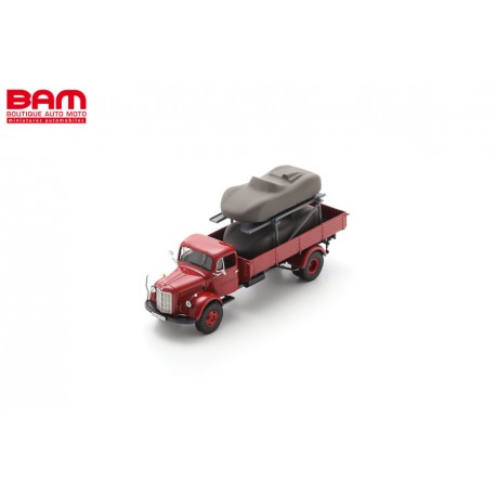 SCHUCO 450723600 MERCEDES-BENZ L3500 "Porsche-Renndienst" with Porsche 718 RS 1/43 (1/43)