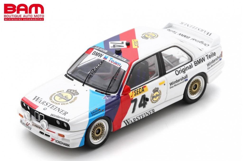 Miniature Spark BMW E30 M3 N°74 - 24h Spa 1988 - Échelle 1/43 - Neuve