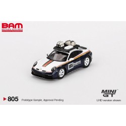 MINI GT MGT00805-L PORSCHE 911 (992) Dakar Rallye Design package White/Gentian Blue Metallic 2023 LHD 1/64