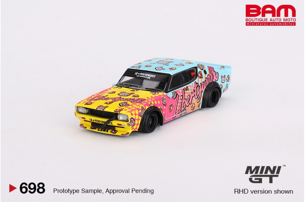 MINI GT MGT00698-R NISSAN Skyline Kenmeri Liberty Walk 1973 Bi