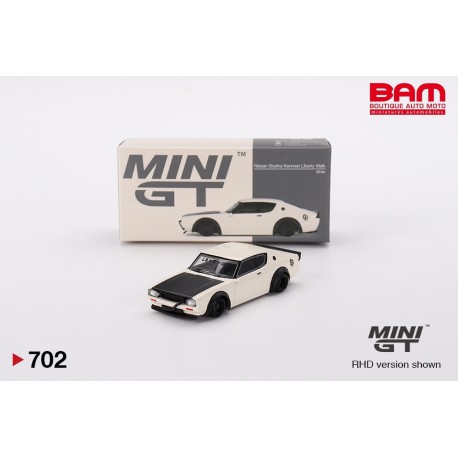 MINI GT MGT00702-R NISSAN Skyline Kenmeri Liberty Walk 1973 White RHD 1/64