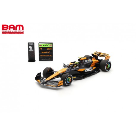 Modèle Réduit 1:18 McLaren MCL38 Lando Norris Vainqueur Miami - Solido, Métal Et Plastique - Neuf Sous Boîte