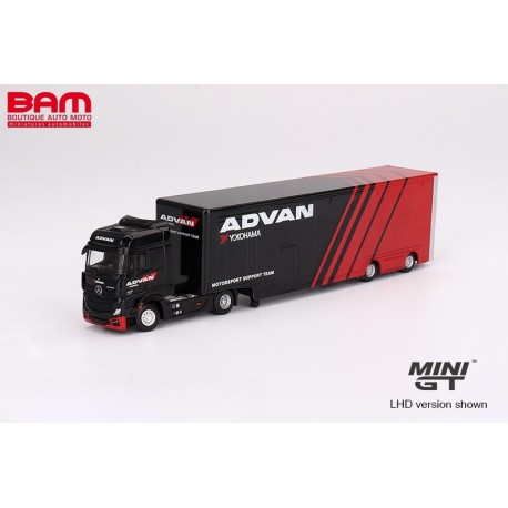 MINI GT MGT00741-L MERCEDES-BENZ Actros w/racing transporter 2023