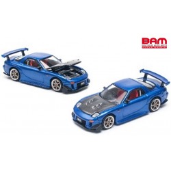 POP RACE PR640119 MAZDA RX-7 (FD3S) Re-Amemiya widebody Metallic Blue 1/64