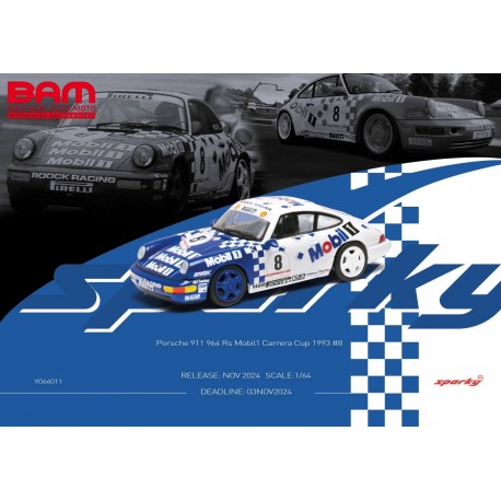 SPARK YO64011 PORSCHE 911 964 Rs Mobil1 N°8 Carrera Cup 1993 1/64