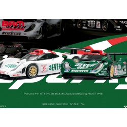 SPARK YCOMBO64019 PORSCHE 911 GT1 Evo 98 N°5 & N°6 Zakspeed Racing FIA GT 1998 (Tiny Exclusive) 1/64