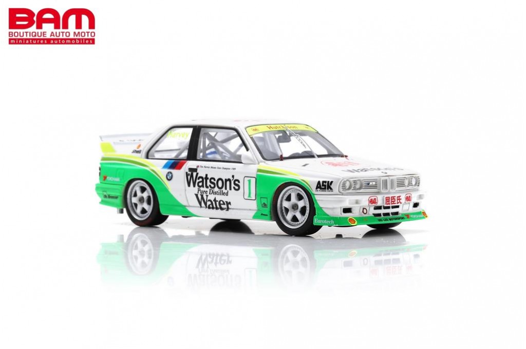 Miniature Voiture Spark BMW E30 #5 Winkelhock - 3e Macau Guia 1990 - Échelle 1/43