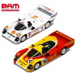 SPARK YCOMBO64005 PORSCHE 962C SHELL COMBO N°18 24H Le Mans 1988 & N°17 Dunlop Supercup 1987 H.J.Stuck 1/64
