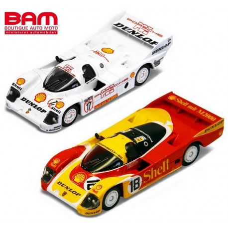 SPARK YCOMBO64005 PORSCHE 962 C SHELL COMBO N°18 24H LM 1988 & N°17 LM 1987 1/64