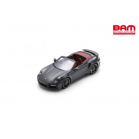 SCHUCO 18U00143 PORSCHE 992 Turbo S Cabriolet 2022 Agate Grey (1/18)