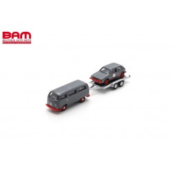 SCHUCO 87U00067 VW T2 Bus with trailer and VW Golf I GTI (1/87)