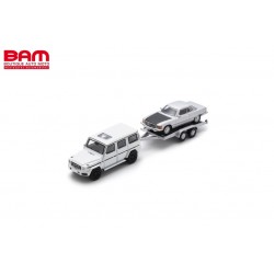 SCHUCO 87U00068 MERCEDES-BENZ G-Class w. trailer & Mercedes-Benz 450 SLC (1/87)