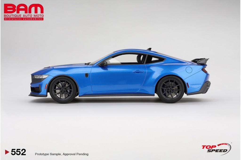 Modèle Réduit 1:18 Ford Mustang Dark Horse Grabber Blue 2024 - Marque Truescale - Top Speed TS0552