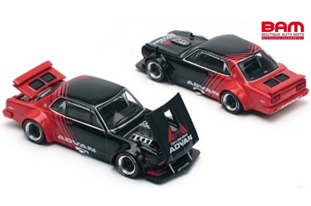thumbnail image 2 of Pop Race 1/64 Nissan GT-R V8 Drift Hakosuka - Red Advan Livery (PR640081) 2 of 5