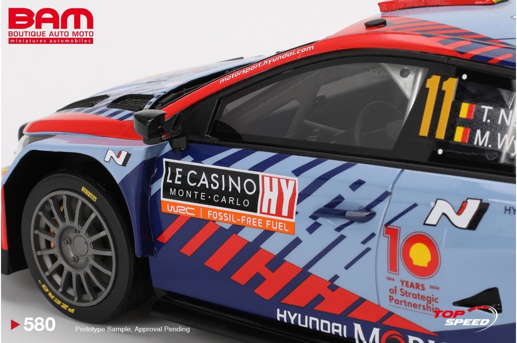 TOP SPEED 1/18 – Hyundai I20 N Rally1 HYBRID – Vainqueur Monte-Carlo 2024 – TS0580