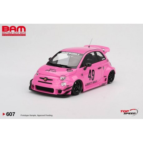 TOP SPEED TS0607 FIAT ABARTH 595 LB-Works x ABAS Works Pink 2024 1/18