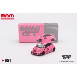 MINI GT MGT00851-L FIAT 595 Abarth LB-Works x Abas Works Pink 2024 1/64