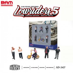 MINI GT AD-2427 FIGURINES Set: Lowriders 5 (5 figurines & 1 bicyclette) 1/64