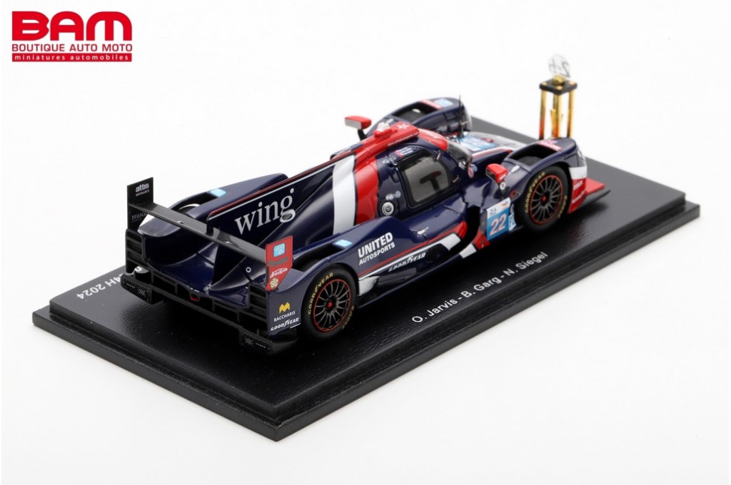 1/43 Spark Oreca 07 - Gibson No.22 UNITED AUTOSPORTS Winner LMP2 Class Le Mans 24H 2024 O Jarvis B Garg N Siegel Car Model