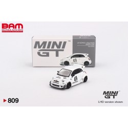 MINI GT MGT00809-L FIAT 595 Abarth LB-WORKS X ABAS WORKS Gara White 2024 1/64