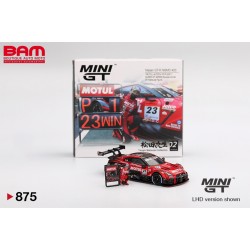 MINI GT MGT00875-L NISSAN GT-R (R35) N°23 Motul Autech Vainqueur Suzuka 2021 avec figurine de T. Matsuda 1/64