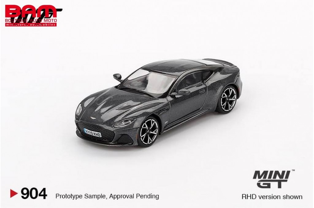 Voiture Miniature Aston Martin Blanc en Horloge Miniature sur Socle 05
