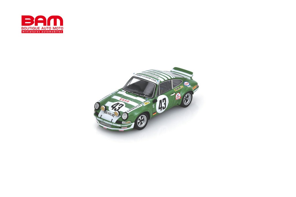 Trofeu Porsche 911 Carera Rs Coupe (nočná verzia) N 43 24h Le Mans 1973 Jurgen Zink - Gerd Quist - Manfred Laub 1:43 Zelená Biela
