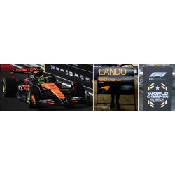 SPARK 12S078 MCLAREN MCL39 N°4 3ème GP Abu Dhabi 2025 Lando Norris Champion du Monde des Pilotes F1 2025 avec pit board 1/12