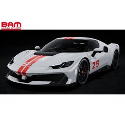LOOKSMART LS1219C FERRARI 296 Speciale - Bianco Artico avec livrée rouge 1/12