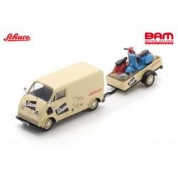 SCHUCO 43U00123 DKW Schnellaster avec remorque et 2x Vespa "Vespa Service" C53 1952 1/43