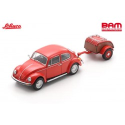 SCHUCO 43U00178 VW Beetle avec remorque westfalia 1979 Rouge 1/43